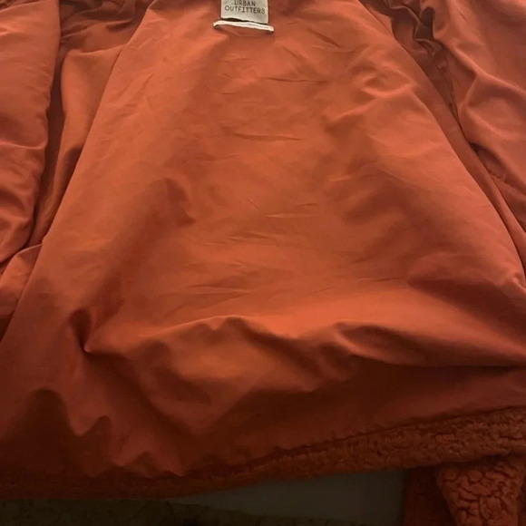 Urban Outfitters Willow Teddy Jacket Burnt Orange Cozy Fall Size L - Picture 7 of 9